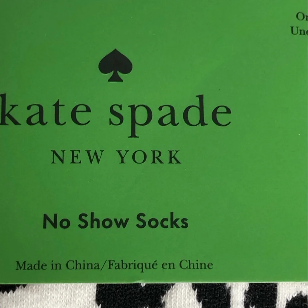 Kate Spade Womens White and Black Floral Knit Socks No Show Three Pack